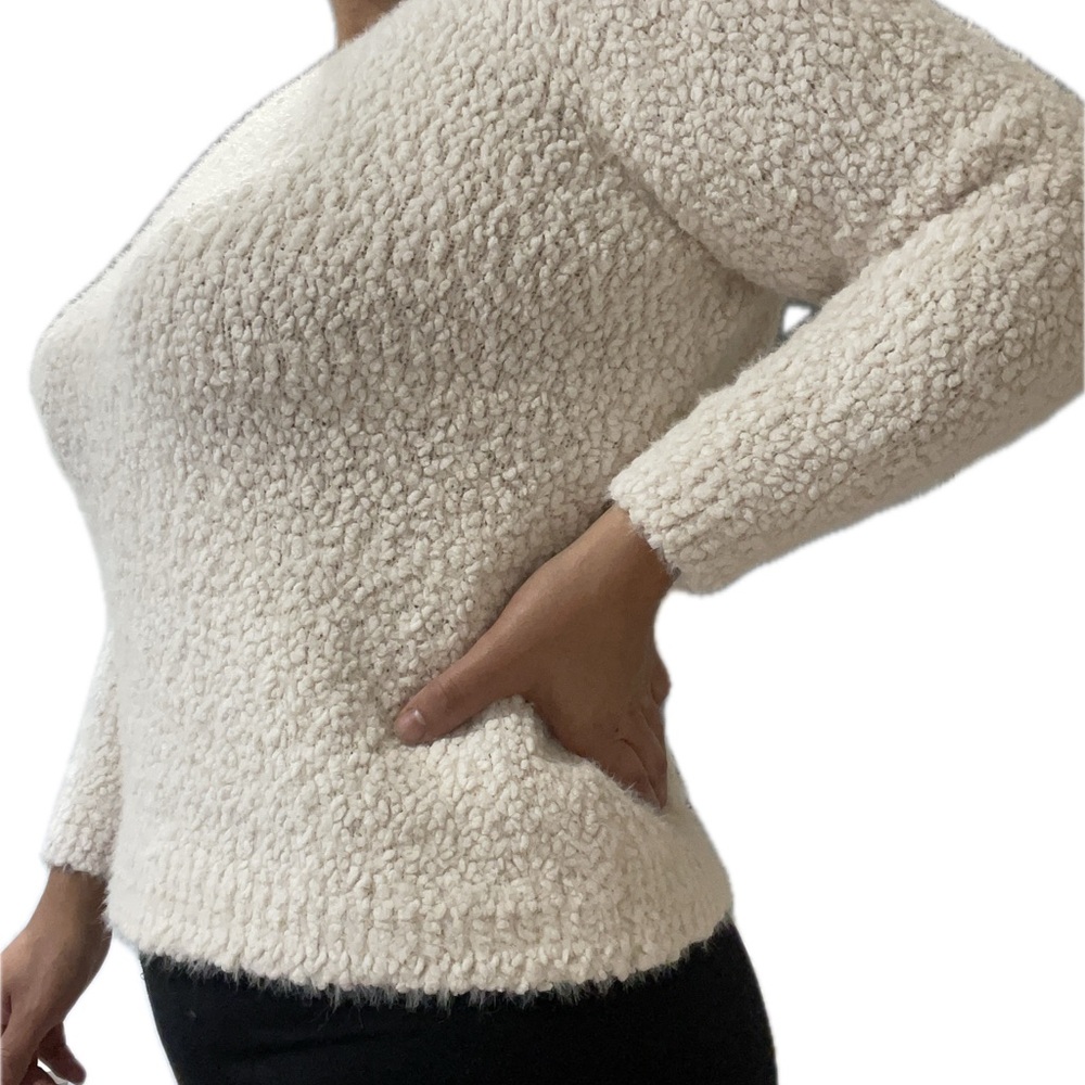 Jones New York Cream Textured Sweater